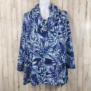 Catherines Womens Top 0X Blue Purple Cowl Neck I6